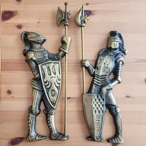 Vintage Brass Knights Made in Japan Wall Hangings